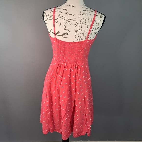 Women’s GAP Summer Sundress Lined  Coral White Floral Size 4 - Picture 2 of 10
